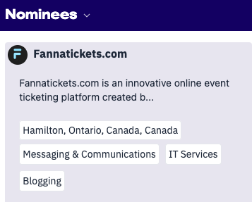 Vote for Fannatickets for best start up of 2024